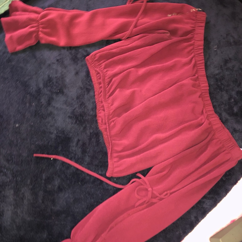 Long sleeve Crop top / Burgundy